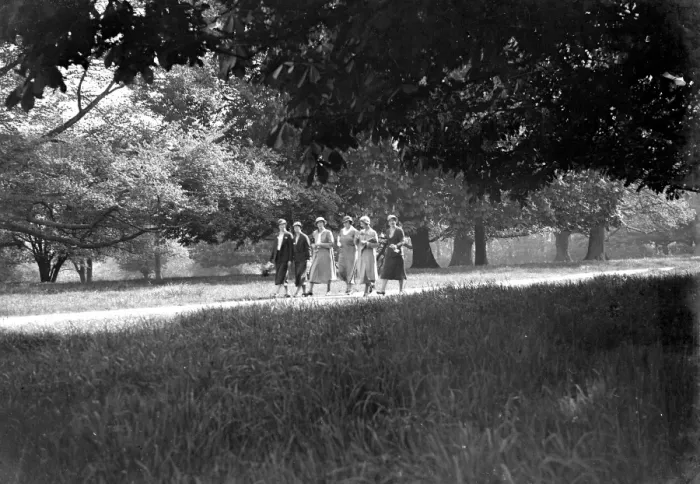 Framed Print : Women taking a stroll in Foots Cray Place Park. 1934 Framed Print : Women taking a stroll in Foots Cray Place Park. 1934
