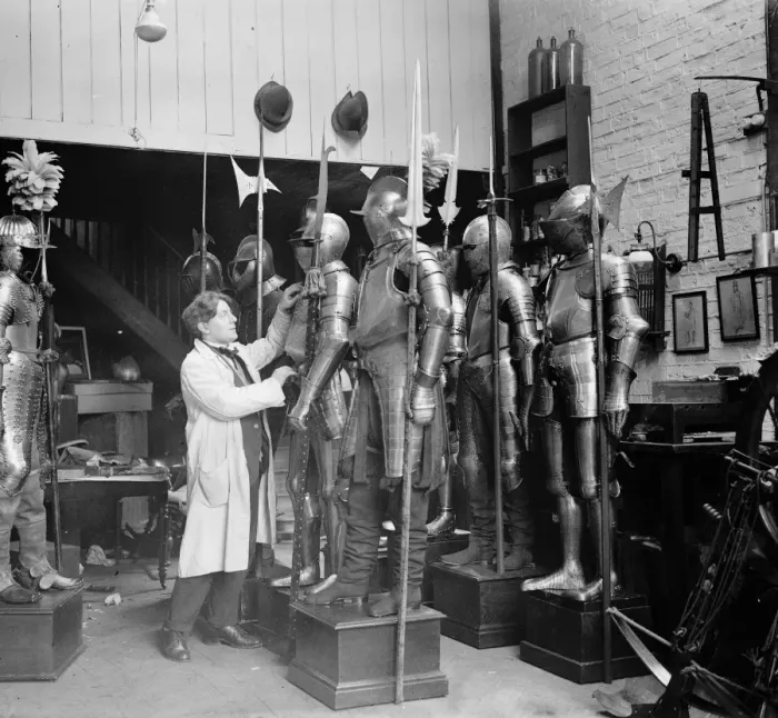 Framed Print : Wonderful suits of armour for the British Empire exhibition. Mr Hal Furmage Framed Print : Wonderful suits of armour for the British Empire exhibition. Mr Hal Furmage