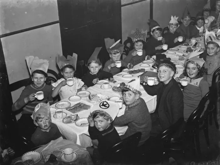 Framed Print : Woodlands Club childrens party in Blackfen, London. 1938 Framed Print : Woodlands Club childrens party in Blackfen, London. 1938