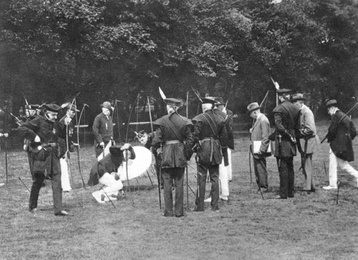Framed Print : The Woodmen of Arden and the Royal Company of Archers: The contest in the archery field