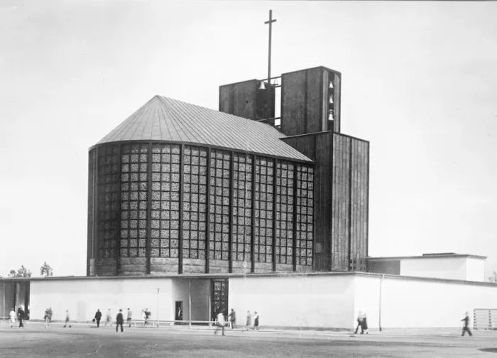 Framed Print : The worlds most amazing church. The new building composed entirely of steel copper