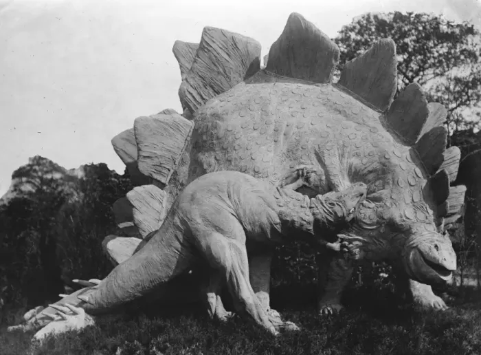Framed Print : Worlds extinct monsters have been reconstructed at the famous Hagenbeck zoo at Hamburg Framed Print : Worlds extinct monsters have been reconstructed at the famous Hagenbeck zoo at Hamburg