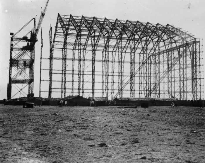 Framed Print : Worlds largest airship shed. The worlds largest airship shed is underconstruction Framed Print : Worlds largest airship shed. The worlds largest airship shed is underconstruction