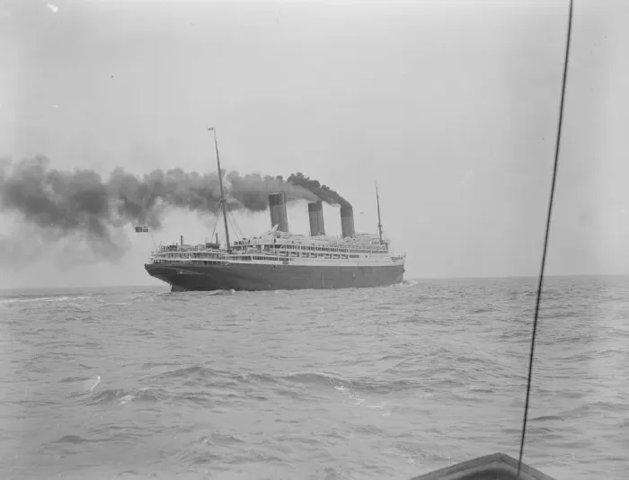 Framed Print : Worlds largest ship arrives at Southampton The new White Star Liner RMS Majestic Framed Print : Worlds largest ship arrives at Southampton The new White Star Liner RMS Majestic