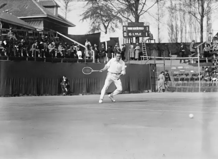 Framed Print : The worlds lawn tennis championships at Brussels. M Vandenbemden ( Belgium ) in play Framed Print : The worlds lawn tennis championships at Brussels. M Vandenbemden ( Belgium ) in play
