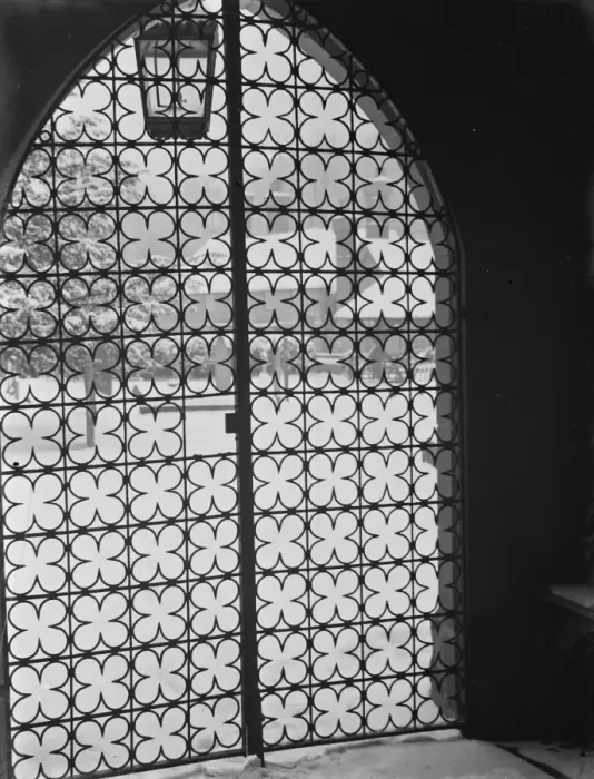 Framed Print : Wrought iron gate in Chevening, Kent. 1938 Framed Print : Wrought iron gate in Chevening, Kent. 1938