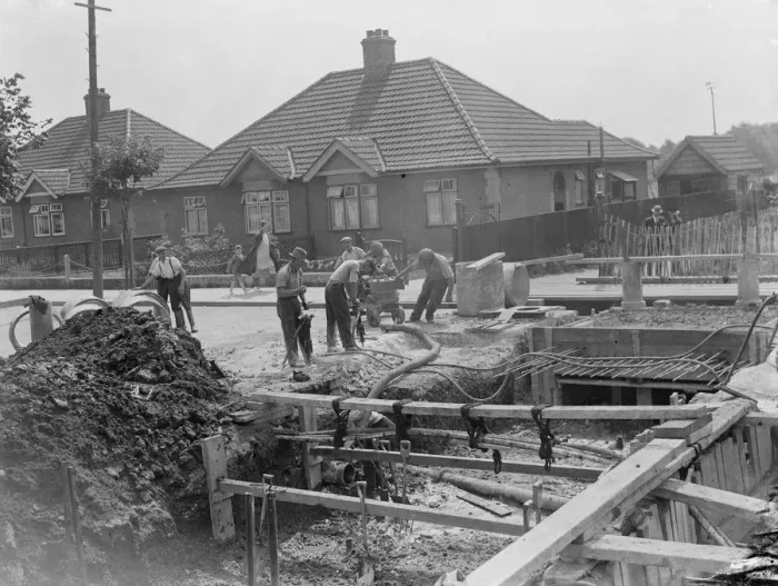 Framed Print : Yew Grove repairs in Sidcup, Kent. 1937