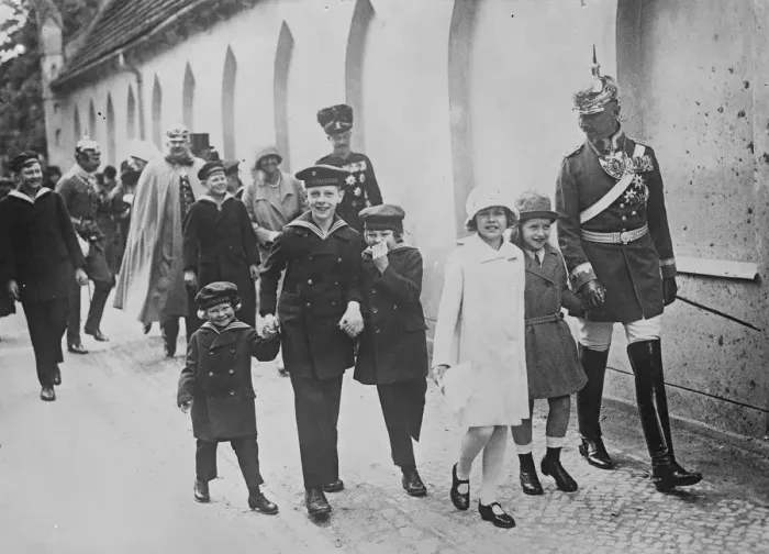 Framed Print : Youngest sons of the ex Crown Prince of Germany confirmed at Pfingst Church, Potsdam