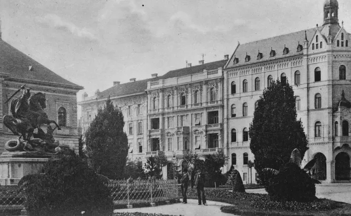 Framed Print : Yugoslavia. Zagreb Academy Square. January 1929