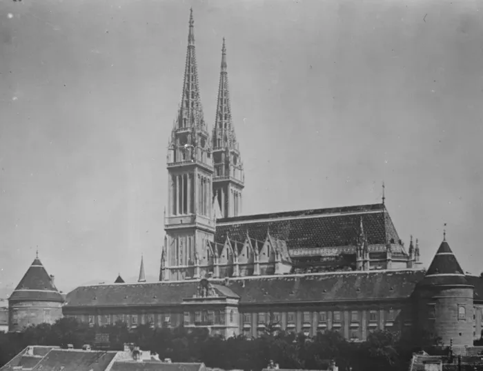 Framed Print : Yugoslavia. Zagreb ( Agram ) The cathedral from the south. January 1929 Framed Print : Yugoslavia. Zagreb ( Agram ) The cathedral from the south. January 1929