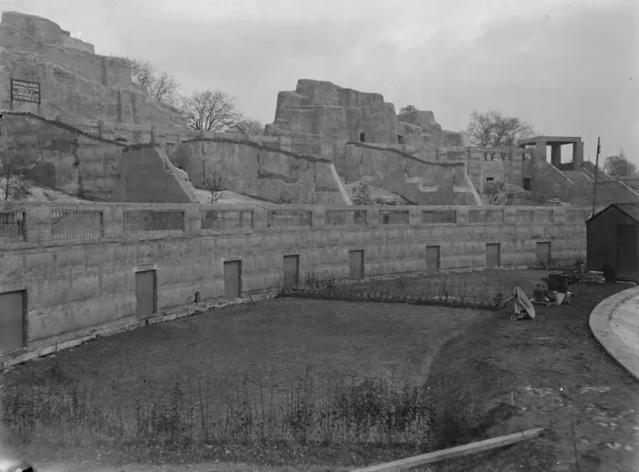Framed Print : At the Zoo The mappin terraces at the zoo 13 January 1928
