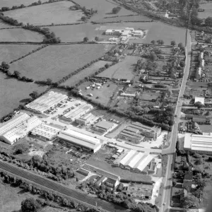 Aerial view of Edenbridge Kent. industrial estate, bottom left is within the town envelope