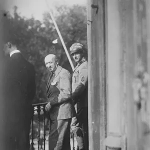 Aftermath of Italian General Strike Gabriele d Annunzio on the verandah. Disturbance Aftermath of Italian General Strike Gabriele d Annunzio on the verandah. Disturbance