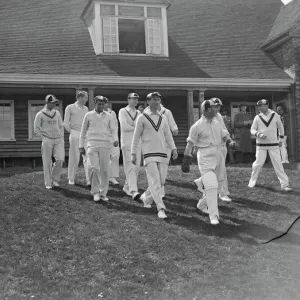 Print of English cricket team at Pelsham Rye Print of English cricket team at Pelsham Rye