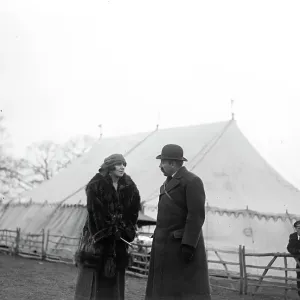 Annual bar point to point races at Edenbridge. Colonel George Gibbs, MP and the Hon Mrs Rupert Glynn. 8 April 1922 Annual bar point to point races at Edenbridge. Colonel George Gibbs, MP and the Hon Mrs Rupert Glynn. 8 April 1922