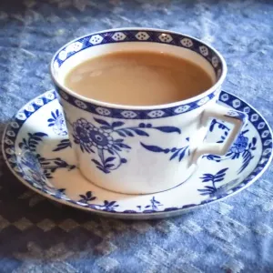 Antique Blue and White Cup Print