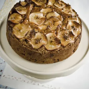 Apple fruit cake with cider and topping of glazed apple slices credit: Marie-Louise Apple fruit cake with cider and topping of glazed apple slices credit: Marie-Louise