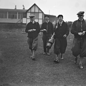 Arsenal Football Club players on the Dyke golf links at Brighton. Tom Parker