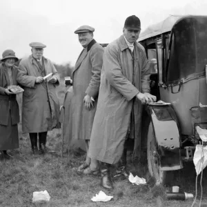Avon Valley Coursing meet at Downton Hampshire. Mr A. E. Brice the well known coursing