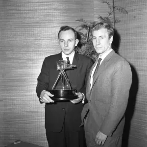 BBC Sportsman of the Year John Surtees poses with Runner Up Bobby Charlton 17 December