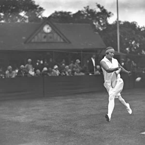At the Beckenham Tennis Tournament, Miss Joan Sterry on court. 1928