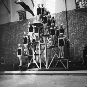 Bergman Osterberg College of Physical Education in Dartford, Kent. Girls dive