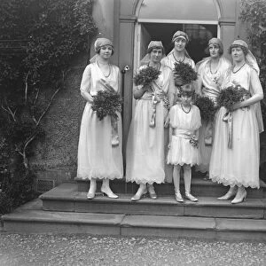Bishop of Kingston married to the Hon Elaine Orde Powlett at Wensley. The bridesmaids
