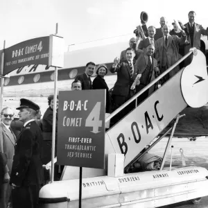 Print of a BOAC Comet 4 at London Airport Print of a BOAC Comet 4 at London Airport