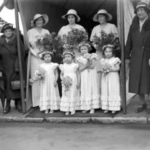 Brides maids at Smith and Robinson wedding at St Nieh Chislehurst, Kent. 1934 Brides maids at Smith and Robinson wedding at St Nieh Chislehurst, Kent. 1934