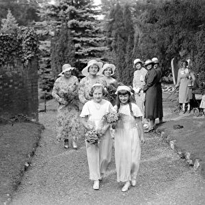 Brides maids at the wedding of Mr L. Jordon and Miss K. Bridges at Orpington Parish, Kent