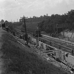 Building the new Albany Park train station. 1935