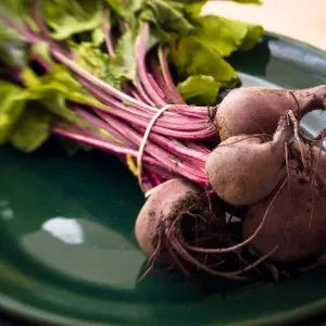 Beetroot on Dark Green Plate Print