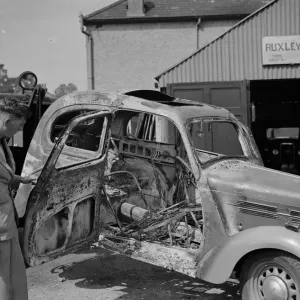 Burnt car. 1937 Burnt car. 1937
