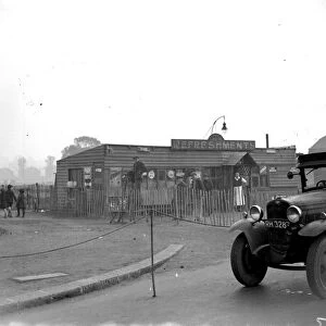 Cafe being fenced in Eltham, Kent. 30 October 1934
