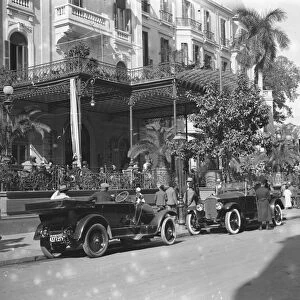 The Cairo Season; the famous Shepheards Hotel showing the terrace. February 1925