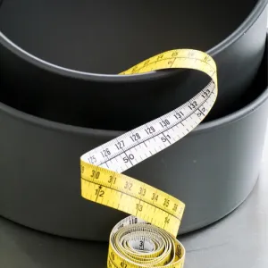 Cake tins and tape measure credit: Marie-Louise Avery / thePictureKitchen / TopFoto