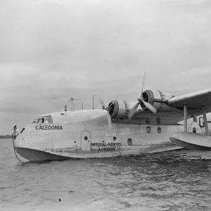 Caledonia takes off from Southampton on first experimental transatlantic flight Caledonia takes off from Southampton on first experimental transatlantic flight
