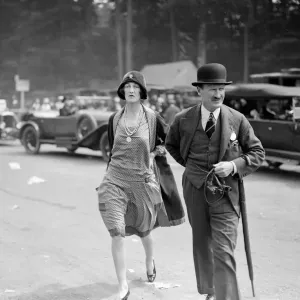 Captain and Mrs McBean at Goodwood Racecourse, Sussex, UK. 1927 Captain and Mrs McBean at Goodwood Racecourse, Sussex, UK. 1927