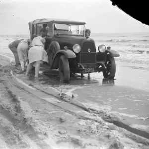 Camber Sands Car Stuck Print 1933