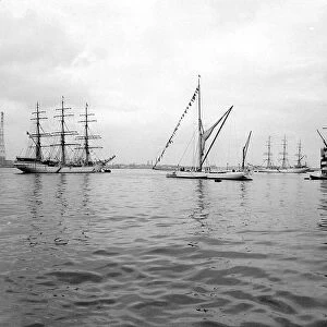 Centenery Year Celebrations, Greenhithe, Kent. Tall masts of visiting sailing vessels