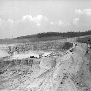 Chalk quarry for cement. Greenhithe, Kent - 1953