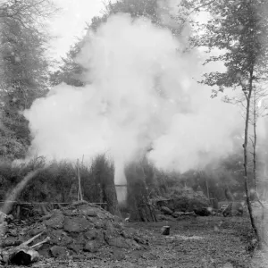 Charcoal burning for the trenches in the New Forest Charcoal burning for the trenches in the New Forest