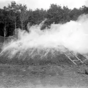Charcoal burning for the trenches in the New Forest Print Charcoal burning for the trenches in the New Forest Print