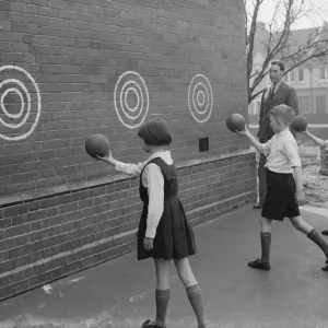 Children's Wall Ball Game Print, St Mary Cray School, 1939
