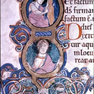Print of Creation of Adam from the Lambeth Bible