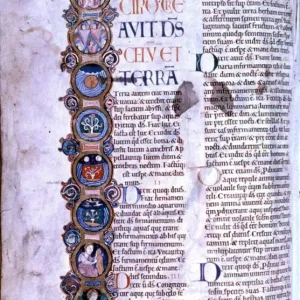Print of Creation from the Lambeth Bible