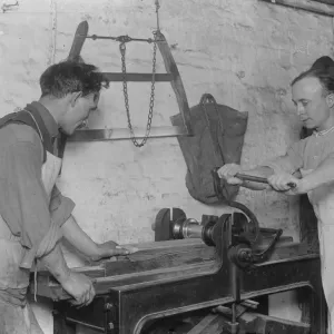 Cricket Bat Making at John Wisdens Pressing a blade to harden it, several tons Cricket Bat Making at John Wisdens Pressing a blade to harden it, several tons