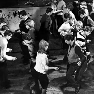 A dance floor full of young people dancing The Twist 9 April 1966 dance / dancing