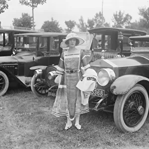 At Deauville Races. Lady Peek standing by her Rolls Royce. 11 August 1921
