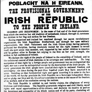 This declaration read by 36 year old schoolmaster and poet Padraic Pearse from the